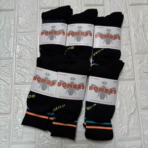 Bombas kids socks size Medium black/multicolor calf honeycomb arch support NEW
